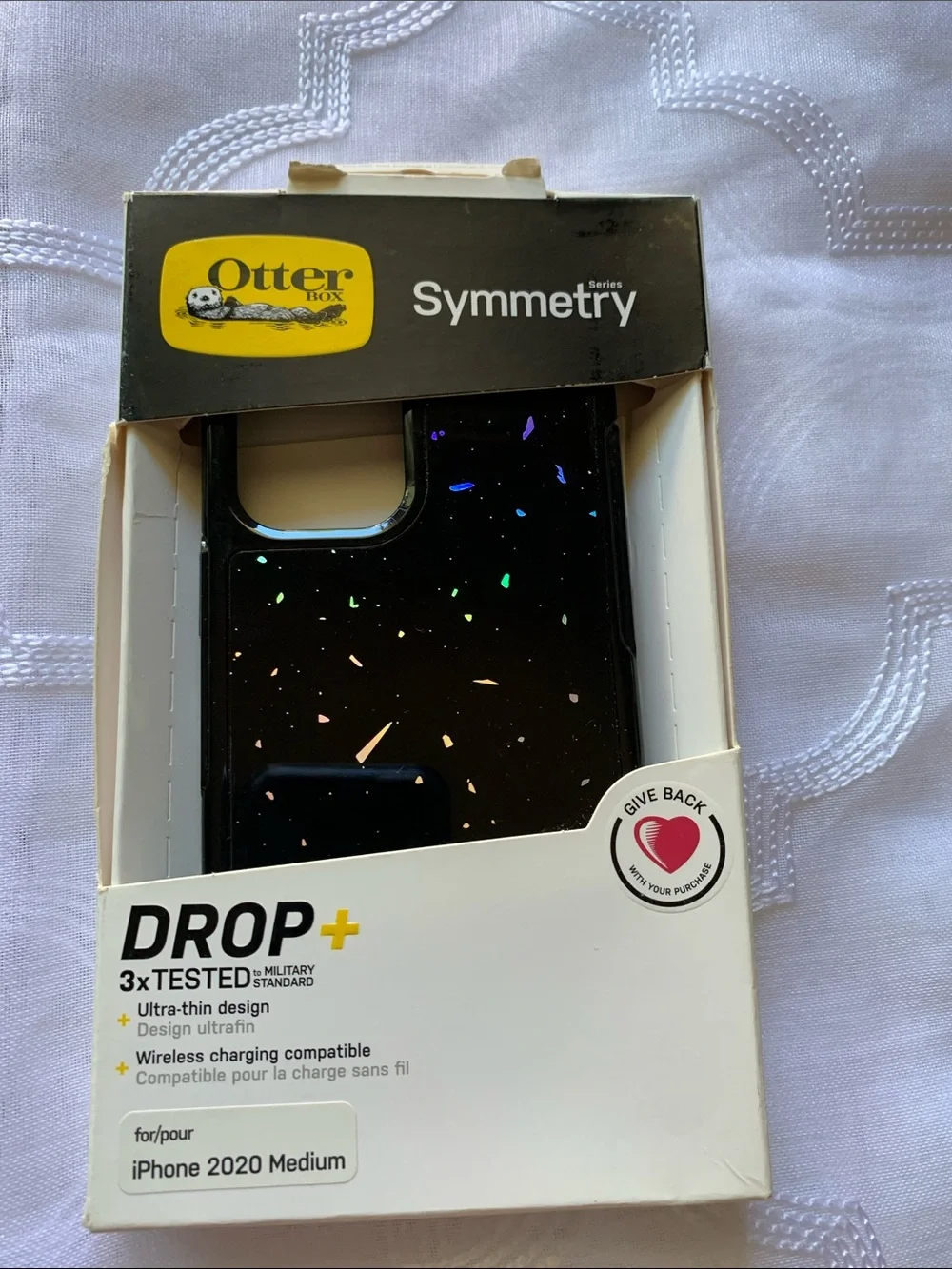 OtterBox Symmetry Series Black Sparkle iPhone Case (Medium) 12/12pro